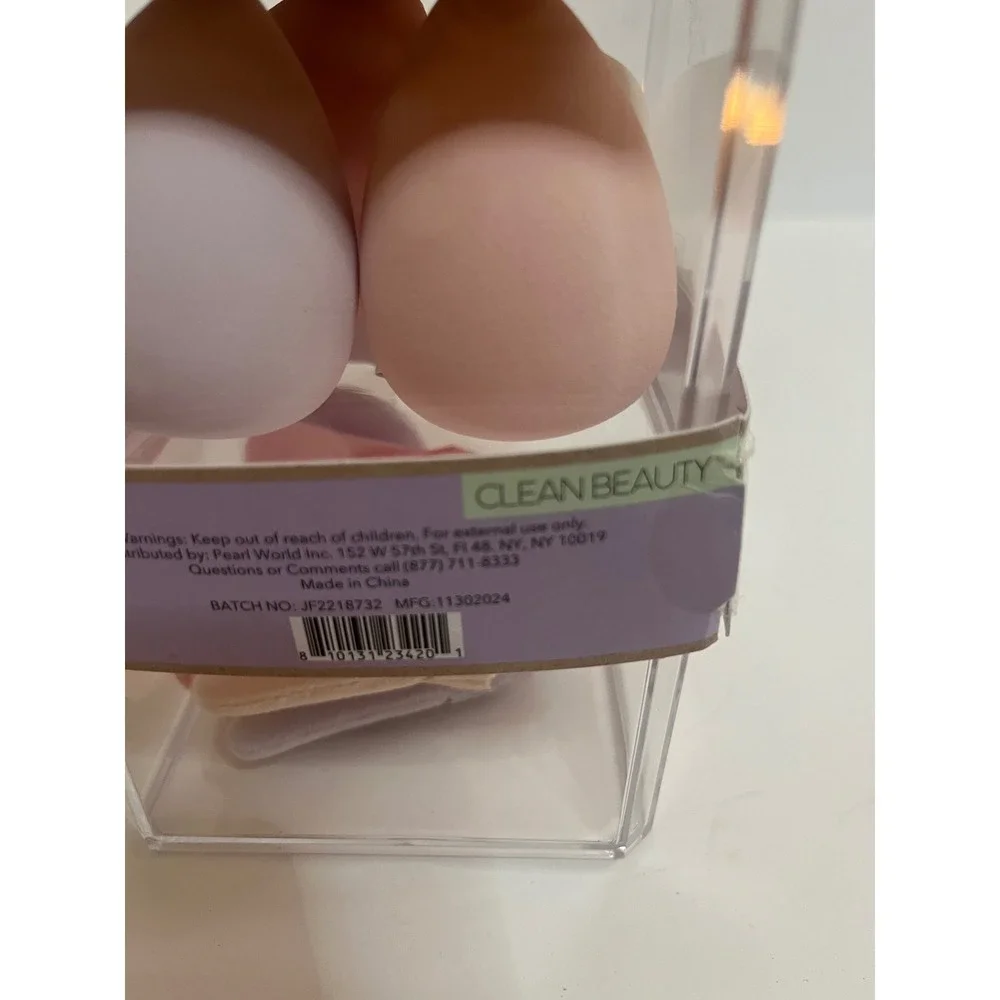 Smoke & Mirrors Ultimate 9pc Makeup Sponge and Puff Set with Bamboo Lid Jar